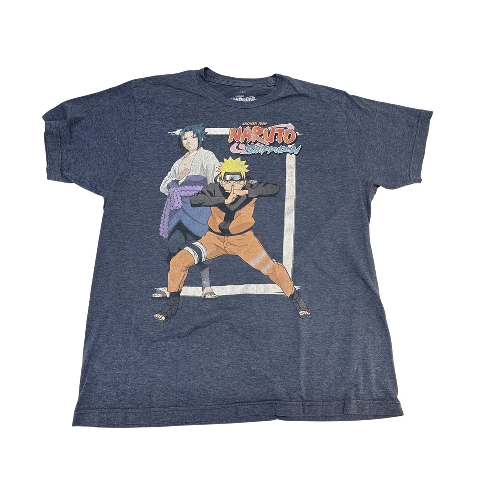 Ripple Junction Naruto Shippuden Sasuke Graphic T-Shirt Mens Large Navy Blue